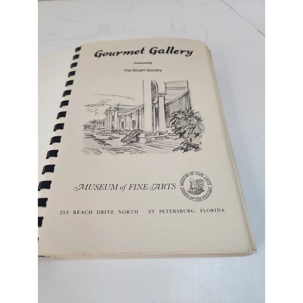 1976 Gourmet Gallery Fundraising Cookbook By The Stuart Society St Petersburg FL